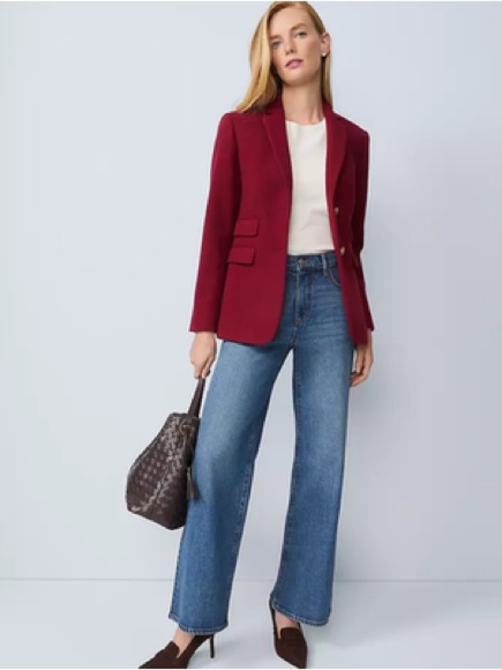Ann Taylor Greenwich Tailored Blazer Cherry red size 0